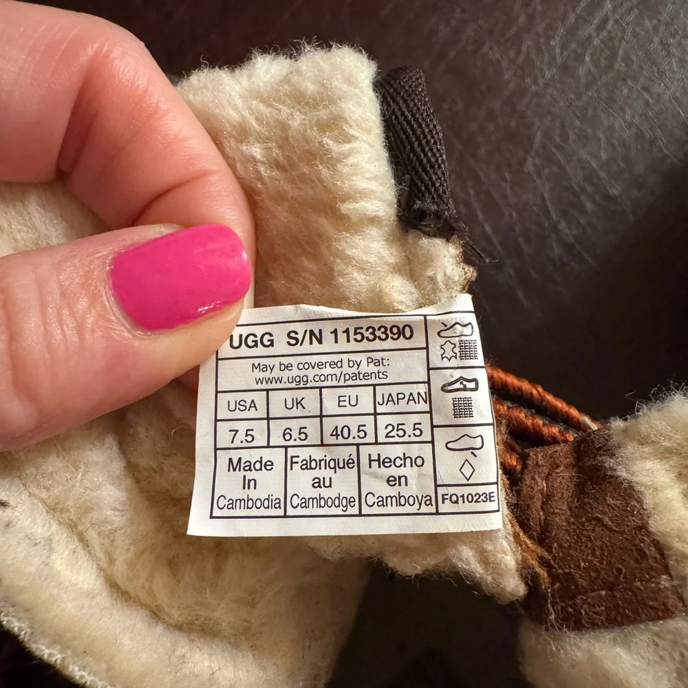 UGG Cream and Brown Shearling Boots like new!